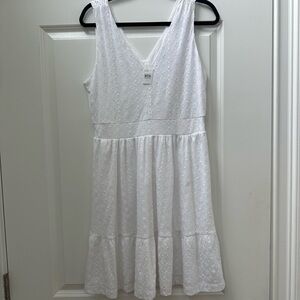 LOFT White Sleeveless V-Neck Sundress